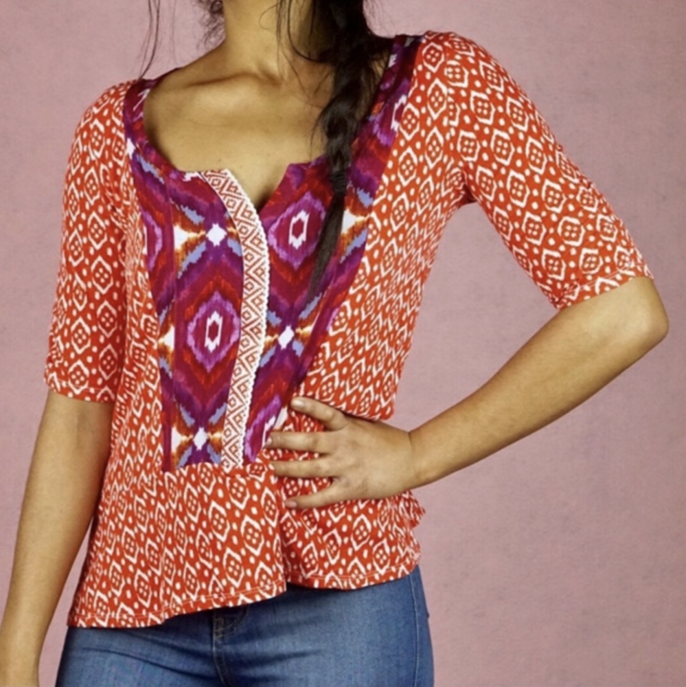 Anthropologie | Akemi+Kin Aztec Print Top Small - Picture 1 of 7